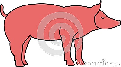 Vector illustration of pig silhouette. Vector Illustration